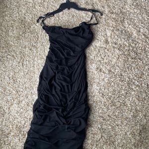 Ruched Maxi Dress with side slit